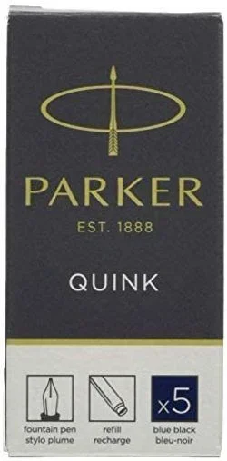 Parker Quink – Cartuchos de tinta (8 paquetes = 40 cartuchos), color negro