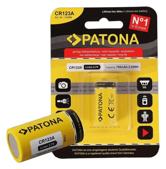 Patona pa-ba-1309 batería estándar cr123a 16340 li-ion 3,7v 700mah