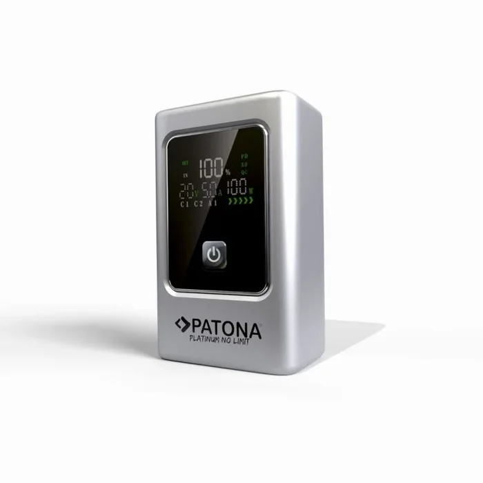 Patona platinum powerbank luxury one pd35 | 10000mah | pd 35w | usb-c + usb-a plateado, negro