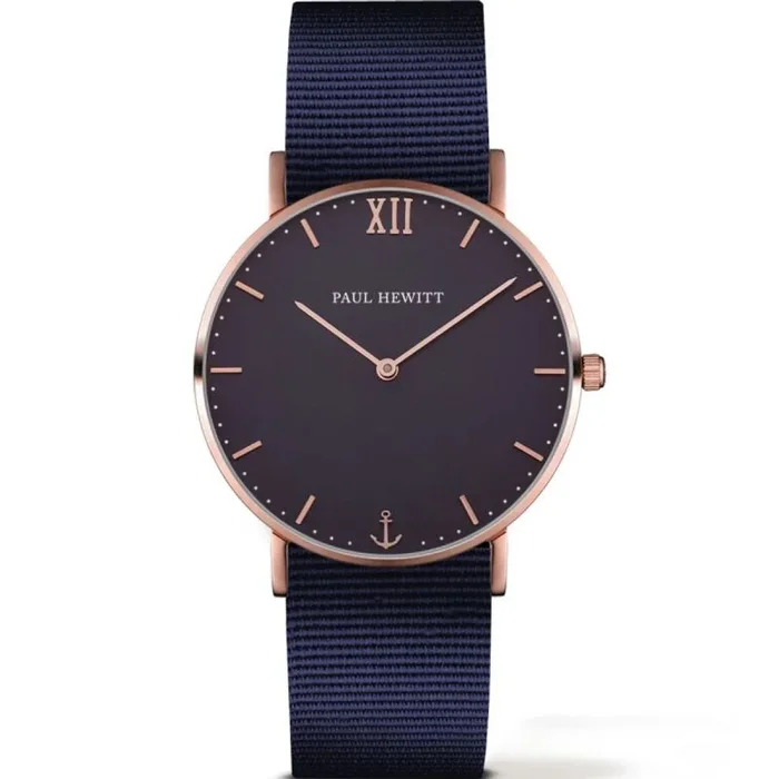 Paul Hewitt Reloj analogico para Unisex de Cuarzo con Correa en Nailon PH-SA-R-St-B-N-20