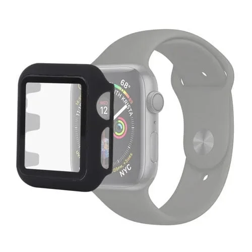 PC + Funda Protectora Vidrio para Apple Watch Series 3, 2 y 1 38mm (Negro)