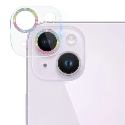 Película de Cámara Trasera para iPhone 14/14 Plus con Textura de Cd y Brillo de Vidrio Templado (Colorido)
