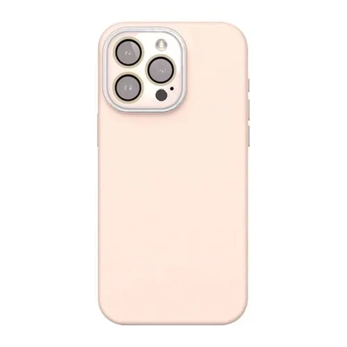 Película de Lente Acrílica + Funda de Silicona Líquida para iPhone 13 Pro Max (Rosa)