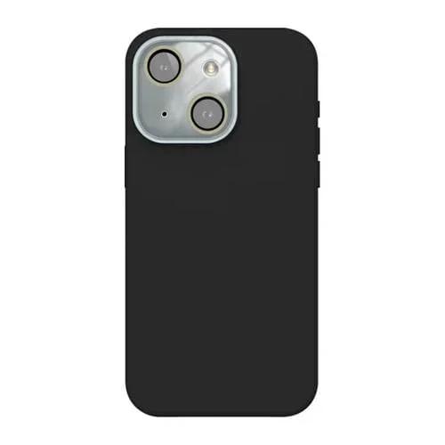 Película de Lente Acrílica + Funda Silicona Líquida para iPhone 13 Cobertura Total (Negro)