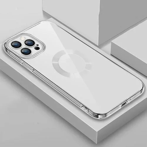 Película de Lente + Estuche TPU para iPhone 13 Pro 9D Borde Galvanizado Transparente