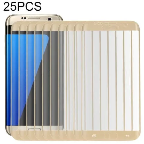 Película de Pantalla Completa Vidrio Templado Galaxy S7 Edge G935 0.26mm 9H 3D (Dorado) 25 PCs