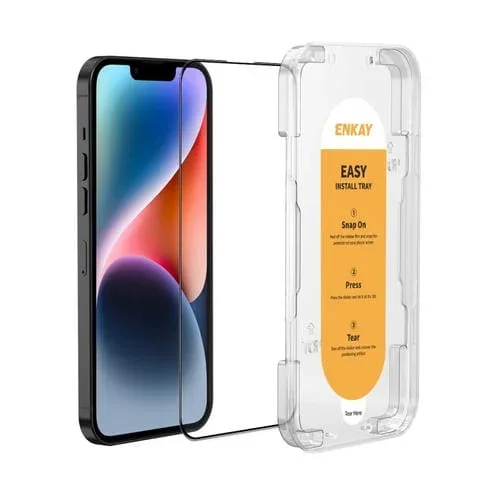 Película de Vidrio Completa Enkay para iPhone 14 con Silicio y Alúmina