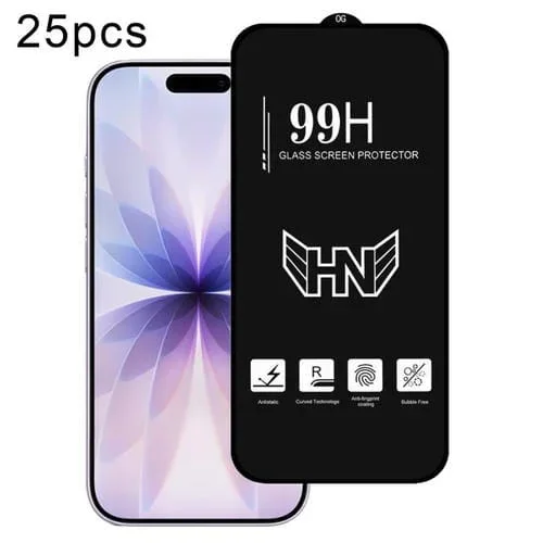 Película de vidrio templado de pantalla completa de arco grande de aluminio alto para iPhone 17, 25 unidades