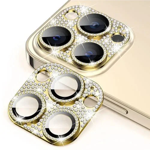 Película de Vidrio Templado Lente de Cámara Enkay Hat-Prince Blink Diamond para iPhone 12 Pro (Dorado)