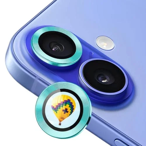 Película de Vidrio Templado Lente Trasera Enkay Hat-Prince para iPhone 16/16 Plus de Aleación de Aluminio (Verde)