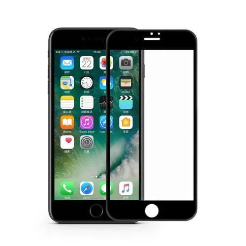 Película de Vidrio Templado Mocolo 0.33mm 9H 3D Borde Redondo para iPhone 8 Plus y 7 Plus (Negro)
