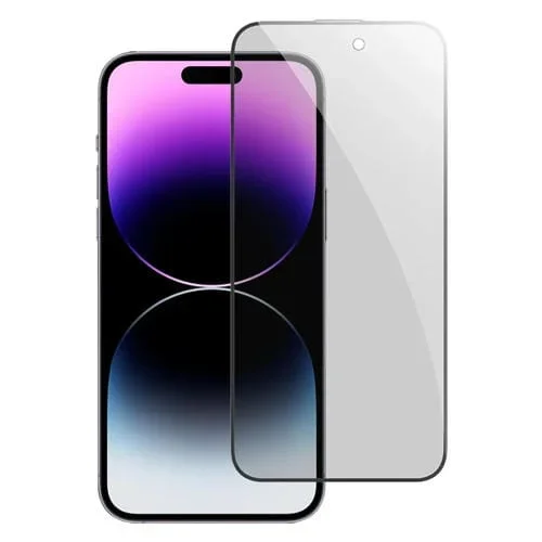 Película de Vidrio Templado + Momax + iPhone 15 Pro Max + 0,3mm 3D Anti-Peep + (Negro)