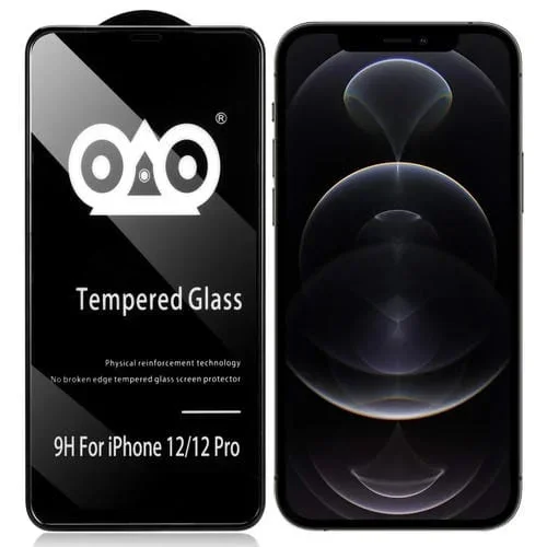 Película de Vidrio Templado para iPhone 12/12 Pro a Prueba de Golpes con Borde Anti-Rotura Airbag