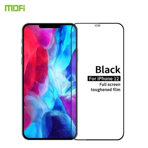 Película de Vidrio Templado para iPhone 12/12 Pro Mofi 9H 2.5D Pantalla Completa (Negro)
