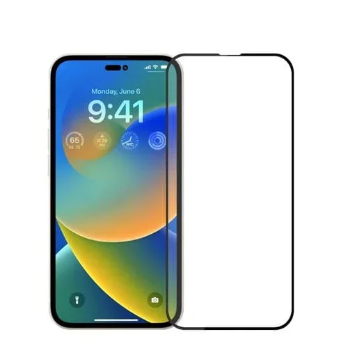 Película de Vidrio Templado para iPhone 15 Pro Mofi 9H 2.5D Pantalla Completa (Negro)
