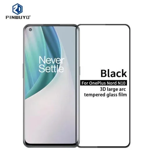 Película de Vidrio Templado Pinwuyo para OnePlus Nord N10 5G 9H Pantalla Completa Curvada 3D (Negro)