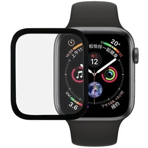 Película Vidrio Templado 9H 3D Edge Glue para Apple Watch Series 5/4 40mm (Negro)
