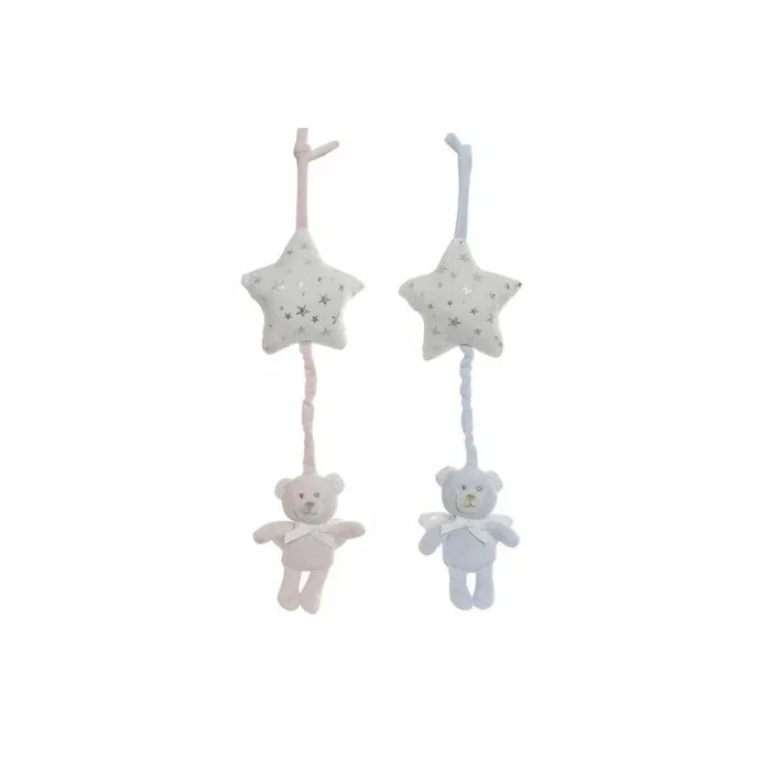 Peluche dkd home decor azul rosa oso estrella 13 x 6 x 40 cm (2 unidades)