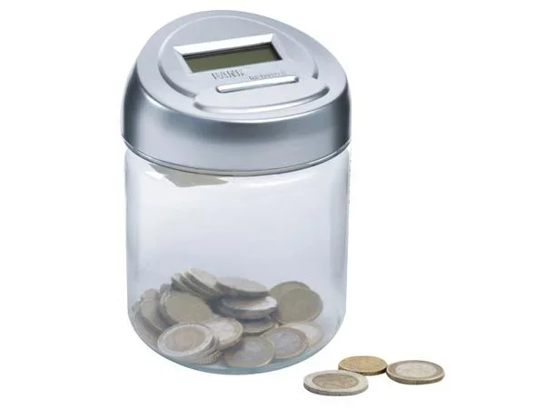 Perel Box de Dinero, Contado de Monedas Digital, automática, con Pantalla LCD, 150 x 100 mm, Gris