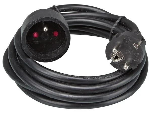 Perel Cable de extensión, H05VV-F 3G1.5, 3 m, 16 A/230 V, 3500 W, Tipo E/F, para Uso Interior, PVC, Negro