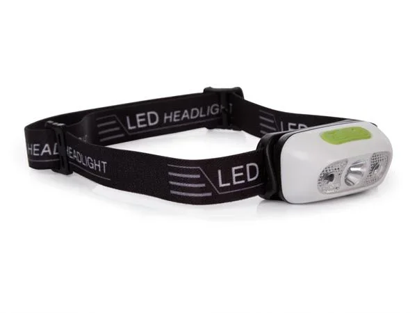 Perel LED-Headlamp, LED Blanco Brillante, múltiples Modos de luz, Recargables, USB, Ideales para Actividades al Aire Libre