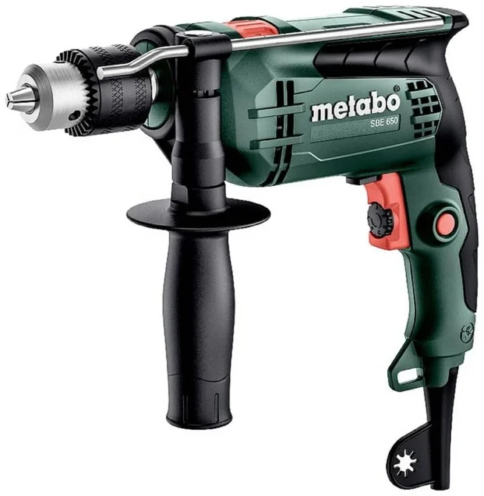 Perforadora de Impacto 650W, Metabo, SBE 650, 650W, Mandril de Engranaje, Potente y Versátil para Trabajos de Perforación y Atornillado.