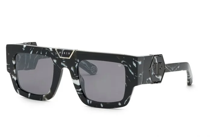 Philipp Plein Spp092m, Gafas Hombre, Negro Jaspeado, 50 EU