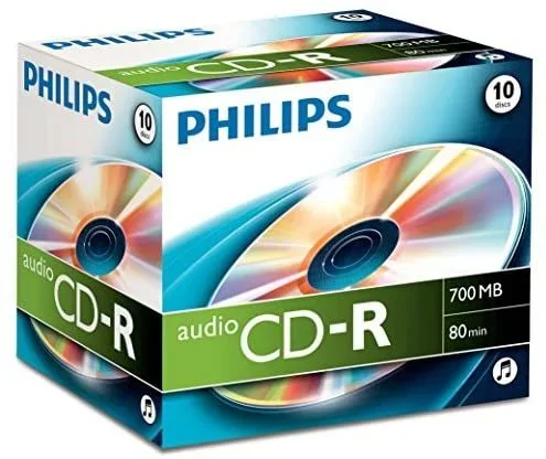 Philips CD-R CR7A0NJ10/00 – (700 MB, 80 min), paquete de 10 unidades