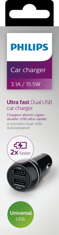 Philips dlp2357/10 cargador de dispositivo móvil auto negro