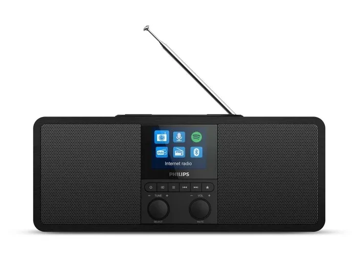 Philips Radio por Internet R8805/10 Dab+ Radio con Spotify Connect (Bluetooth, Temporizador, Alarma Dual, Panel de Carga Qi para Móviles, USB) Color Negro