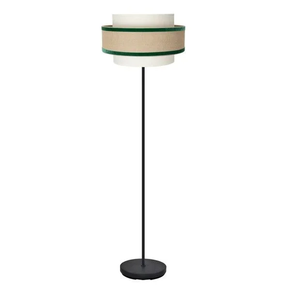 Pie salon cornalina 1xe27 beis/verde 166x40x40cm