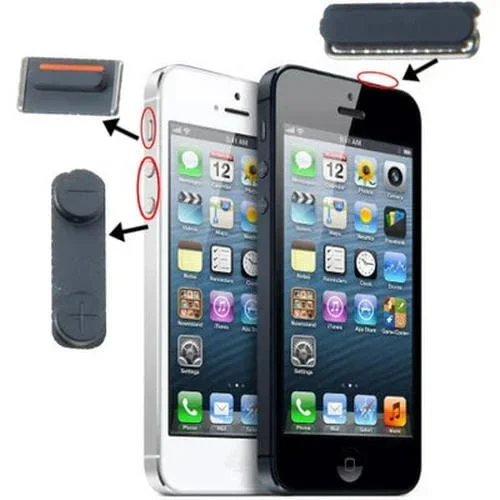 Piezas de Reparación Apple iPhone 5 (Silencio + Encendido + Volumen) (Negro)