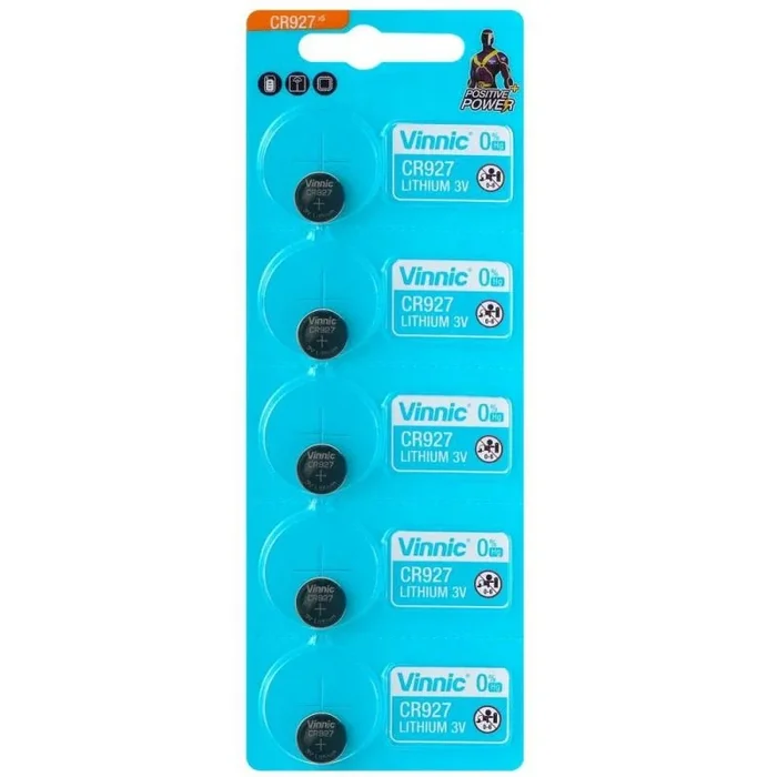 Pila de litio vinnic cr927 3v – 5 unidades