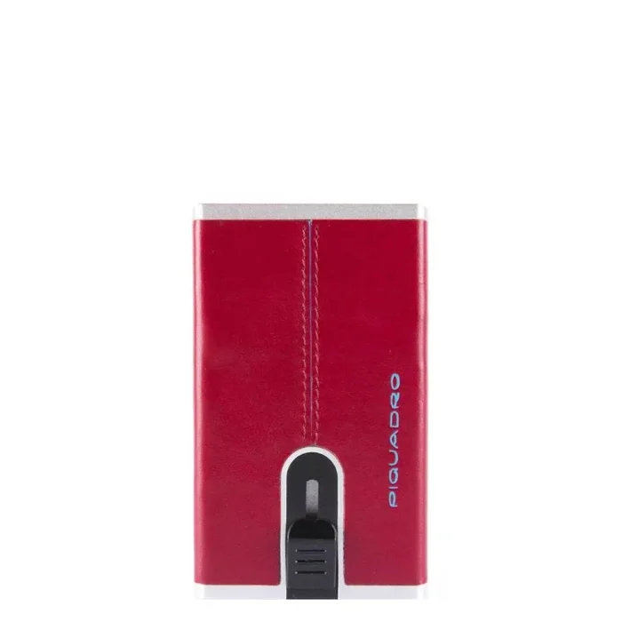 Piquadro Porta Carte di credito Pelle,meccanismo in Metallo, Accesorio de Viaje-Billetera Unisex Adulto, Rosso, Talla única