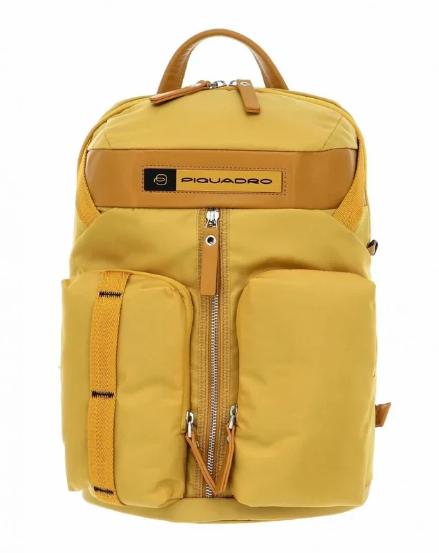 Piquadro, pq-bios regenerated, backpack, yellow, unisex, 27 x 41x 12