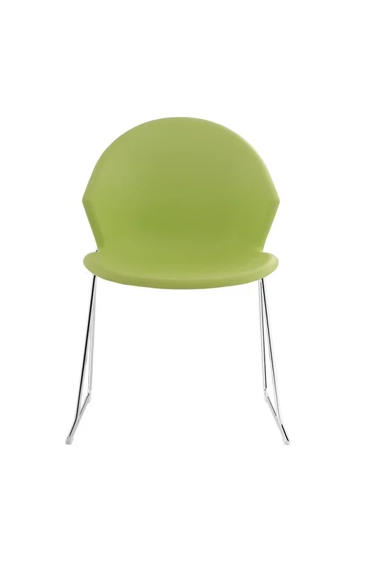 PIQUERAS Y CRESPO Modelo Lietor – Silla confidente, fija y apilable de estructura cromada – Color verde (PACK 3 UNIDADES)