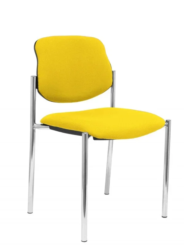 Piqueras Y Crespo (PIQU7) Silla Fija Villalgordo Bali Amarillo chasis Cromo Oficina, Talla unica