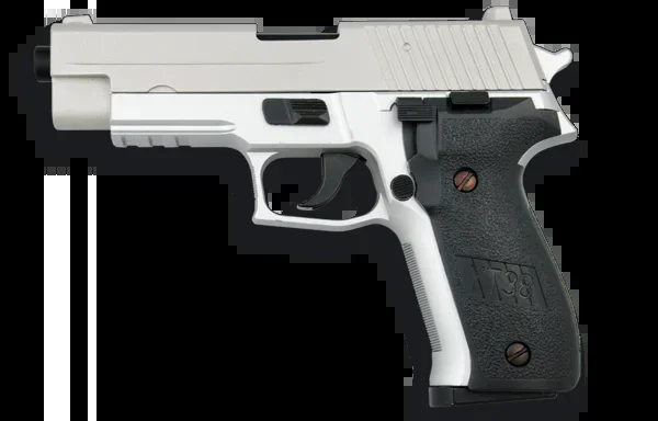 Pistola de muelle serie metálica Airsoft color plata peso 770g Calibre 6 mm Potencia 75 m/s, energía 0,34 Julios, 35533