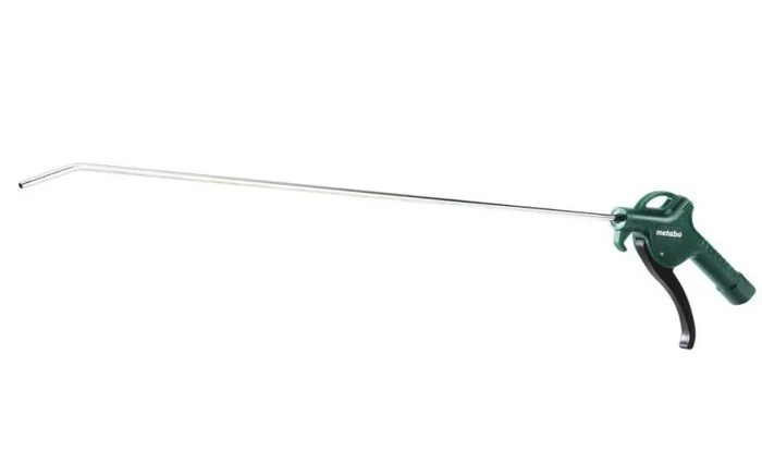 Pistola de soplado Metabo 6.01582.00, herramienta neumática profesional, uso industrial y doméstico, presión 3-8 bar, caudal hasta 350 l/min, con extensión, color gris