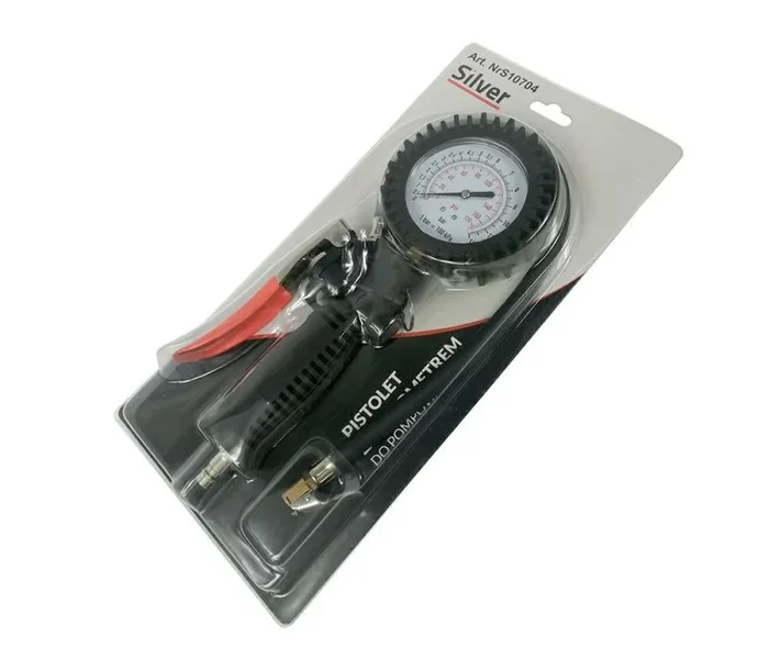 Pistolet do pompowania z manometrem silver