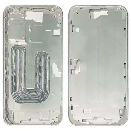 Placa de Bisel del Marco Central Apple iPhone 16 Plus (Plata)