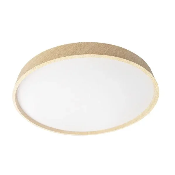 Plafón Kiara blanco/haya LED 60 W 3000-4200-6500 K 5400 lm (Ø50 x 50 x 6 cm) con mando a distancia