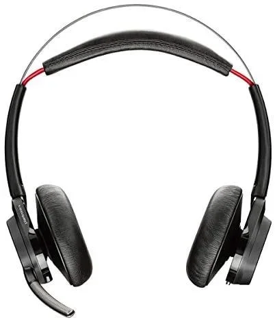 Plantronics – Voyager Focus UC (Poly) – Auricular Bluetooth de doble oído (estéreo) con micrófono de brazo – Cancelación activa del ruido USB-A – Compatible con PC/Mac