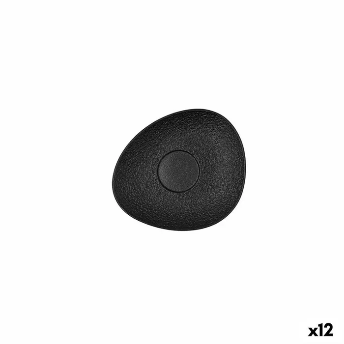 Plato bidasoa fosil negro cerámica alúmina 13,3 x 11,6 x 1,7 cm café (12 unidades)