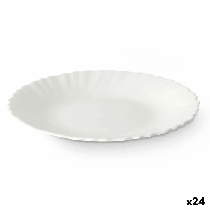 Plato de postre blanco vidrio 19 x 2 x 19 cm (24 unidades)