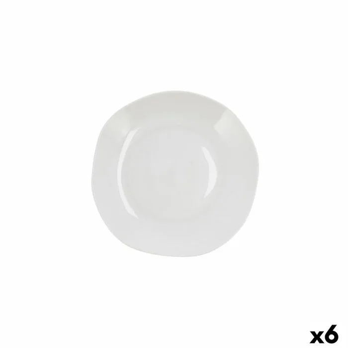 Plato hondo ariane earth cerámica blanco 23 cm (6 unidades)