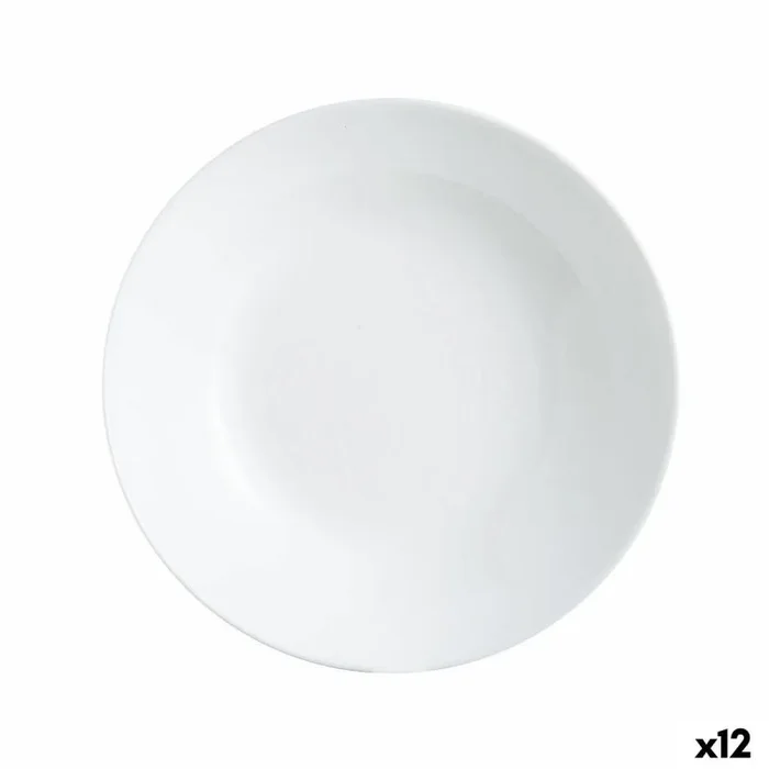 Plato hondo luminarc zelie blanco vidrio ø 20 cm (12 unidades)