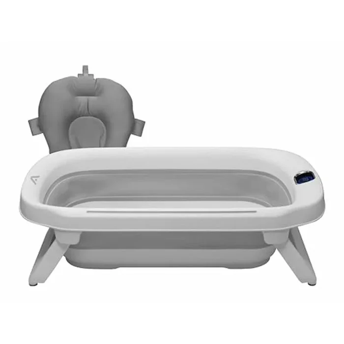Play Bañera plegable portátil bebé Thermo Bath con cojín ergonómico y termomentro digital