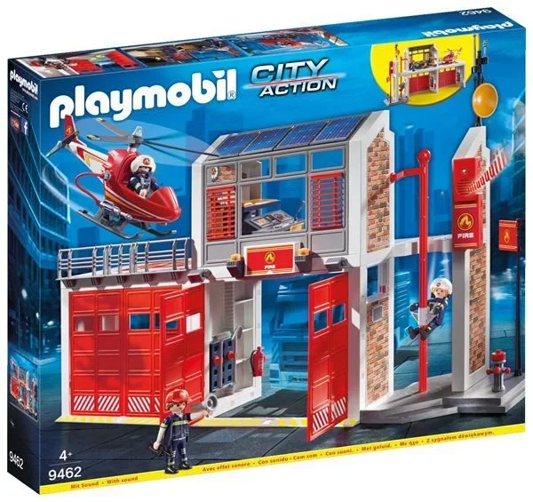 PLAYMOBIL City Action 9462 Parque de Bomberos con Efectos de Sonido, A Partir de 4 años