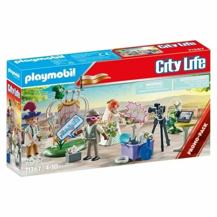 PLAYMOBIL City Life 71367 Promo Packs Photocall Boda, Fotos mágicas de la Fiesta de Bodas, Juegos imaginativos con máscaras y Muchos Accesorios, Juguetes para niños a Partir de 4 años